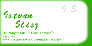 istvan slisz business card